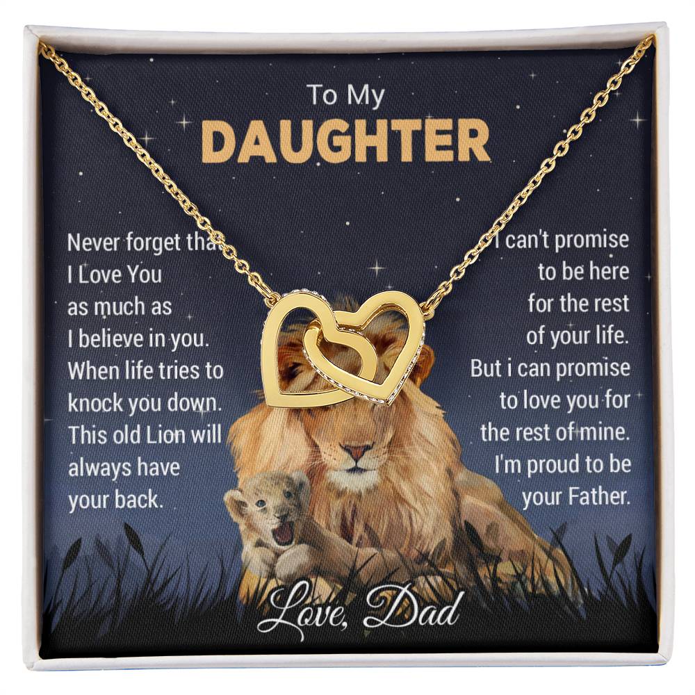 To My Daughter Necklace, Xmas Gift For Daughter From Dad, Daughter Father Lion