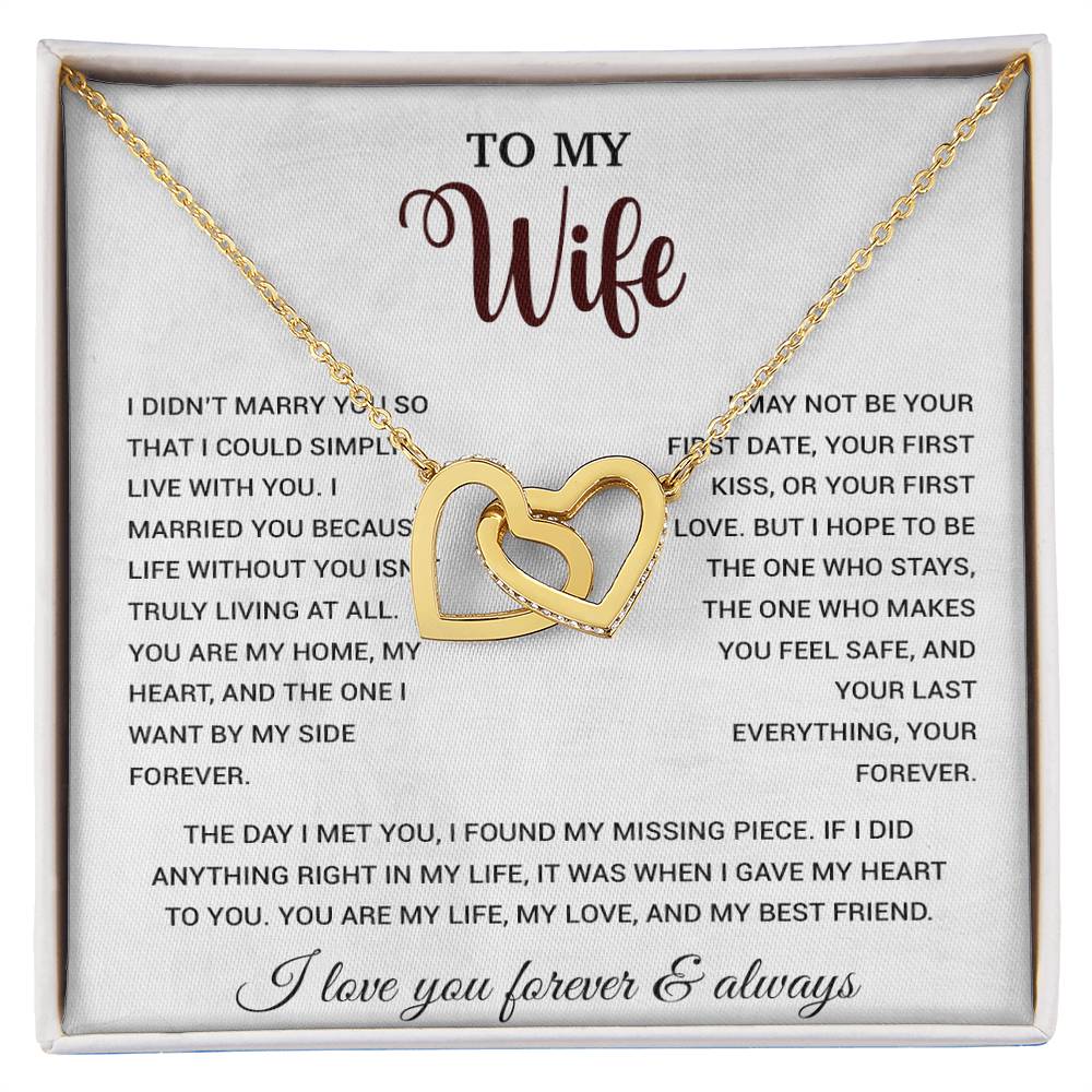 To My Wife Necklace, Gift For Wife, Anniversary Gift For Wife, Necklace For Wife 21_9_White