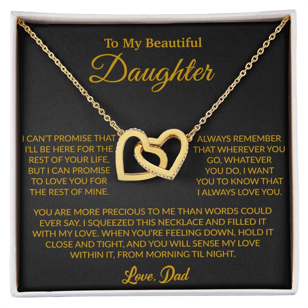 To My Daughter Necklace, Gift for Daughter from Dad, Father Daughter Necklace 8_6_Gold