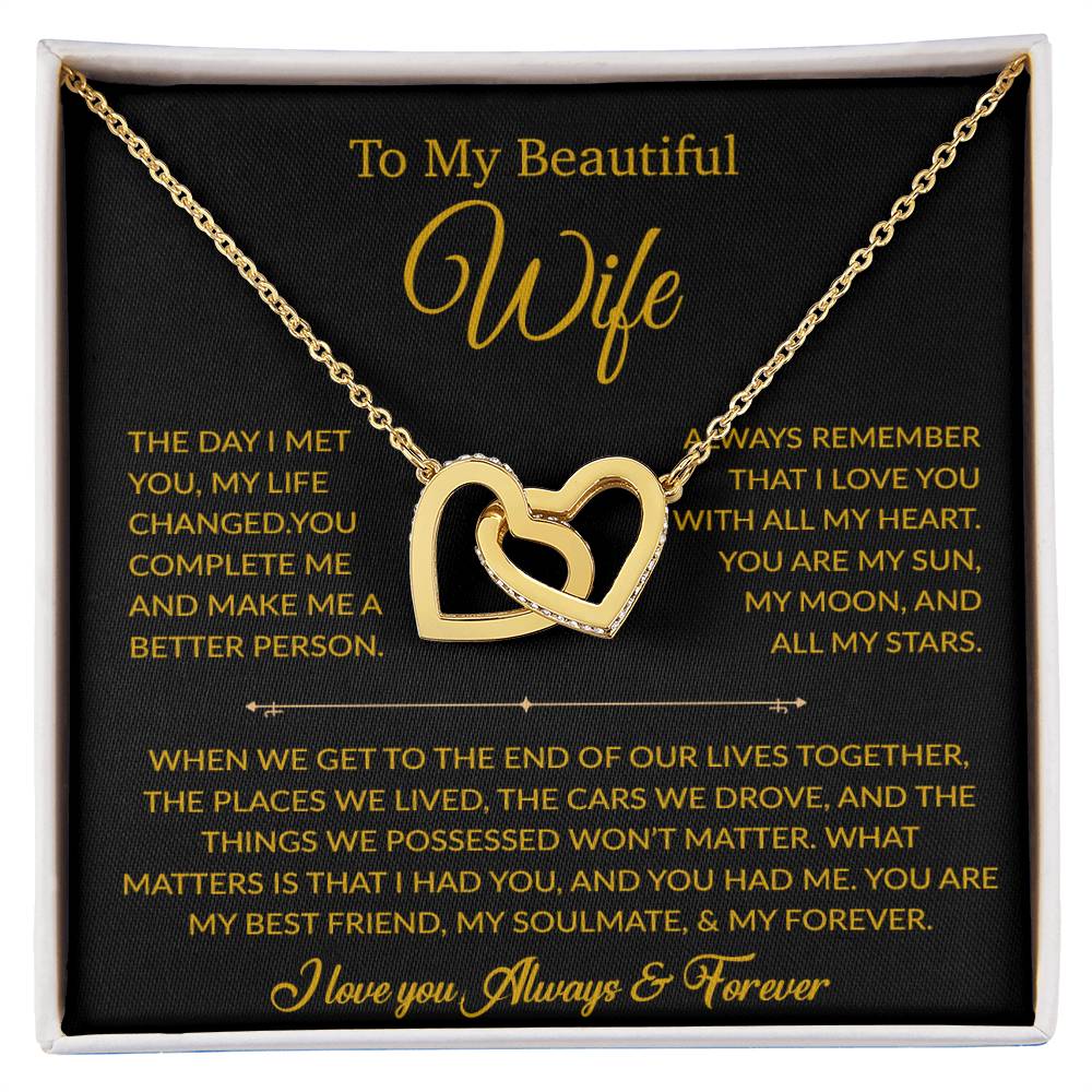 To My Wife Necklace, Gift For Wife, Anniversary Gift For Wife, Necklace For Wife 22_6_Gold