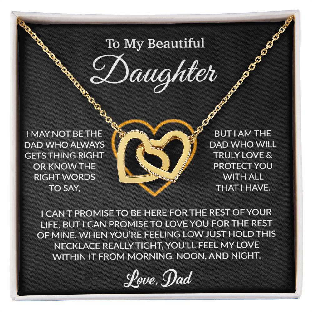 To My Daughter Necklace, Gift for Daughter from Dad, Father Daughter Necklace 13_6_Black