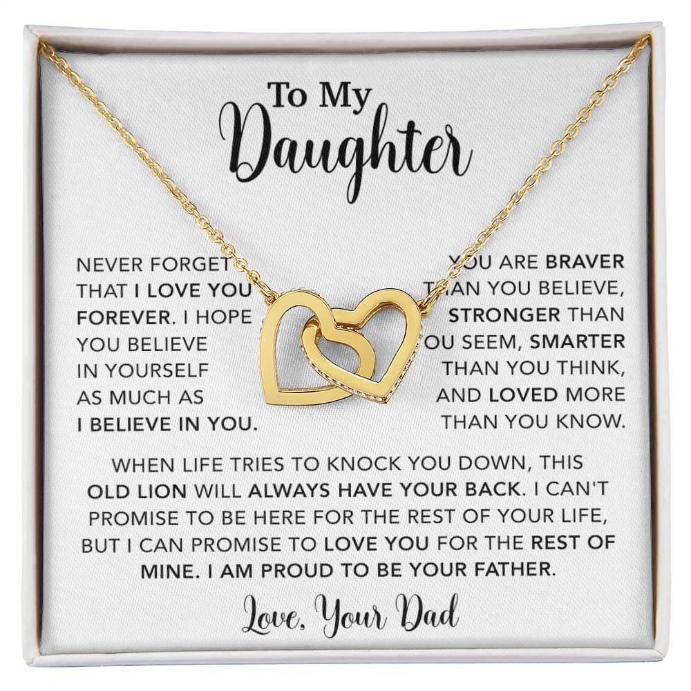 To My Daughter Necklace Gift for Daughter from Dad,Daughter Father Necklace 15_4_White