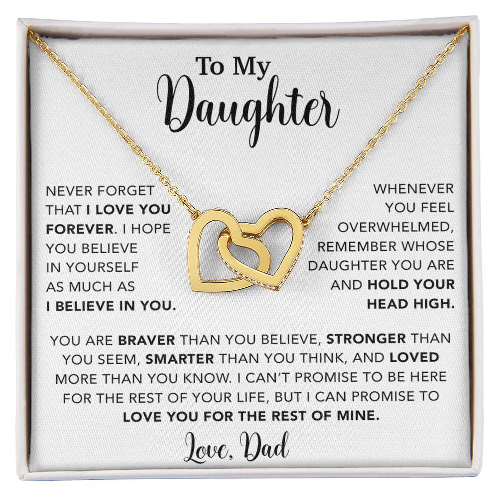 To My Daughter Necklace, Gift for Daughter from Dad, Father Daughter Necklace  9_4_White