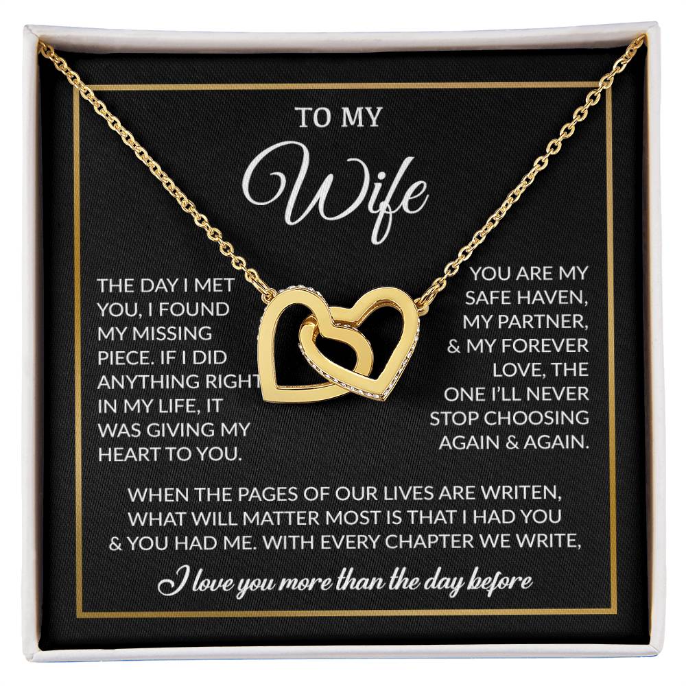 To My Wife Necklace, Gift For Wife, Anniversary Gift For Wife, Necklace For Wife 26_7_Black