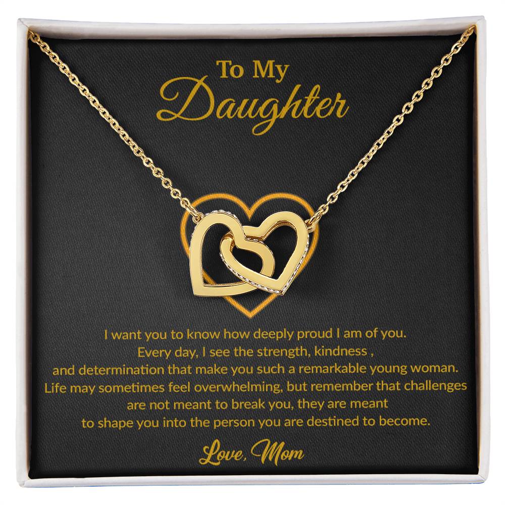 To My Daughter Necklace, Gift for Daughter from Dad, Father Daughter Necklace 10_8_Gold