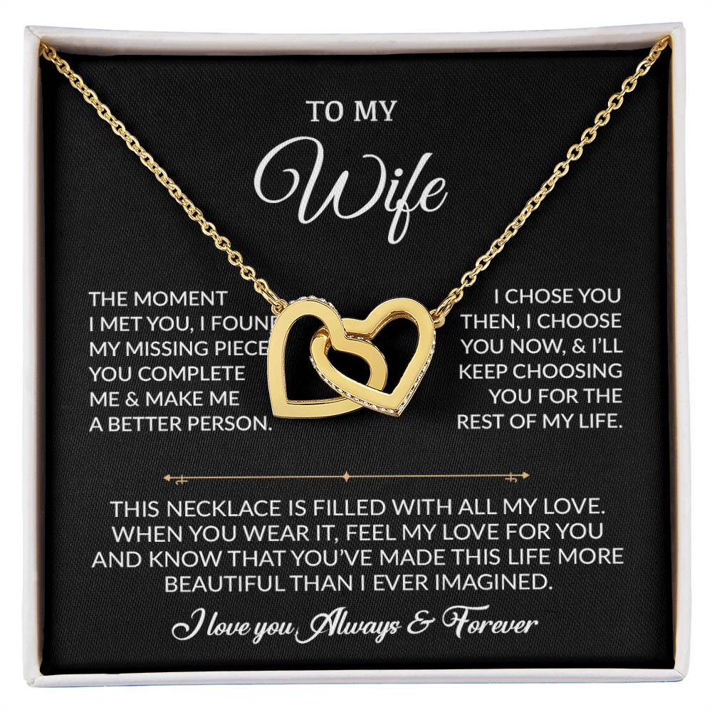 To My Wife Necklace, Gift For Wife, Anniversary Gift For Wife, Necklace For Wife 20_8_Black