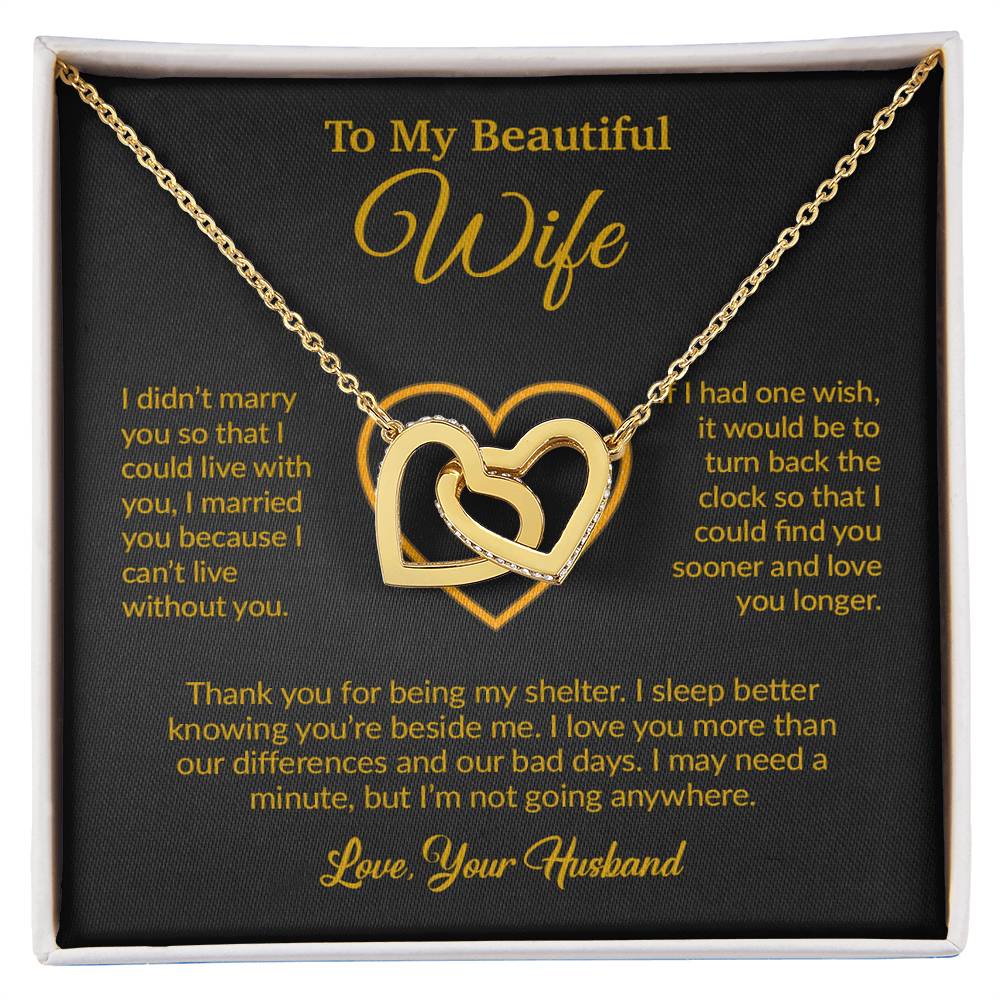 To My Wife Necklace, Gift For Wife, Anniversary Gift For Wife, Necklace For Wife 13_6_Gold