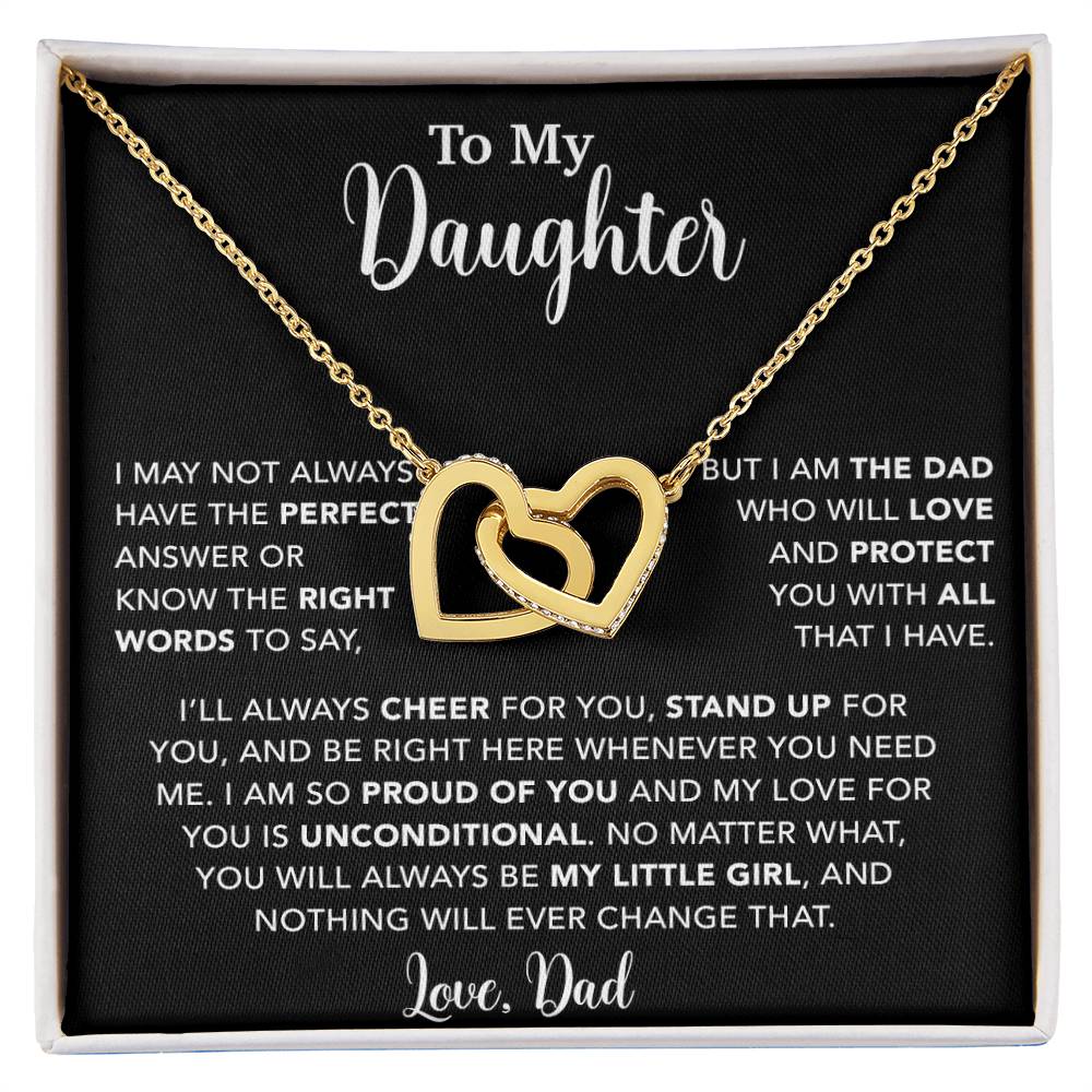 To My Daughter Necklace, Gift for Daughter from Dad, Father Daughter Necklace  15_6_Black