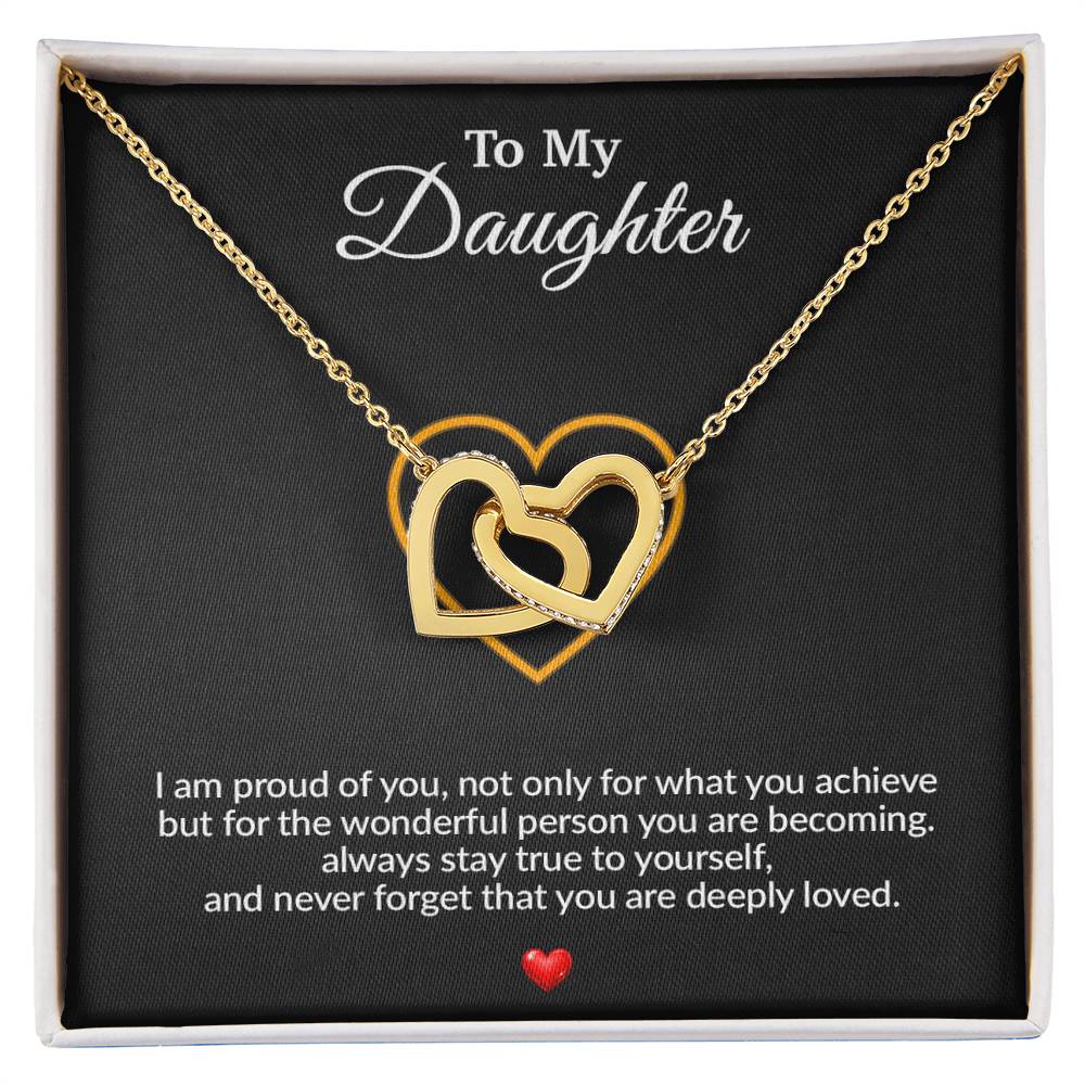 To My Daughter Necklace, Gift for Daughter from Dad, Father Daughter Necklace 12_8_Black
