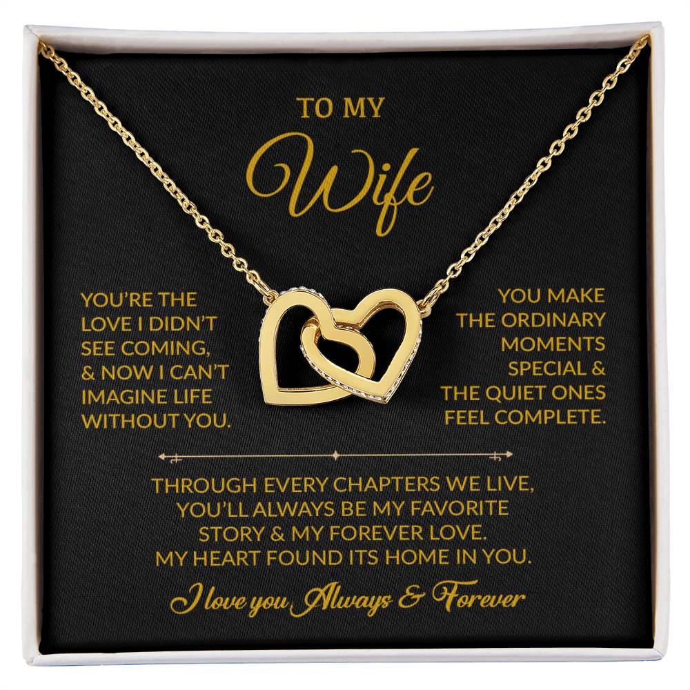 To My Wife Necklace, Gift For Wife, Anniversary Gift For Wife, Necklace For Wife 30_7_Gold