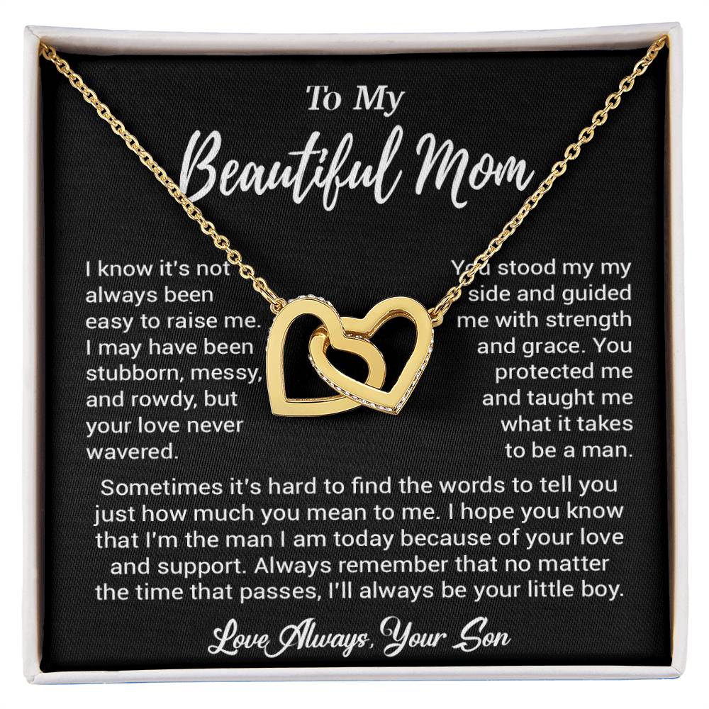 To My Beautiful Mom Necklace Mom Birthday Gift Mother's Day Gift Necklace For Mom From Son_ 8_5_Black