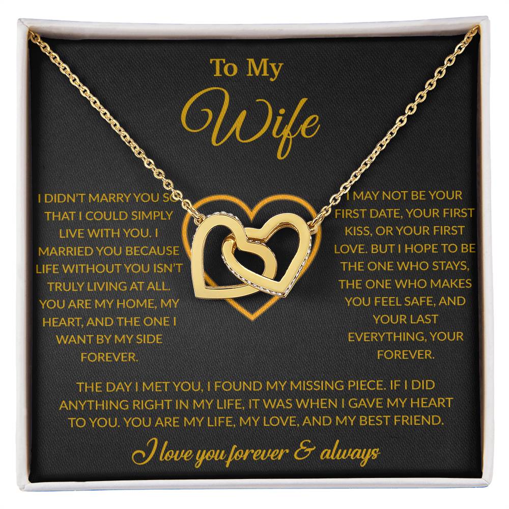 To My Wife Necklace, Gift For Wife, Anniversary Gift For Wife, Necklace For Wife 24_2_Gold
