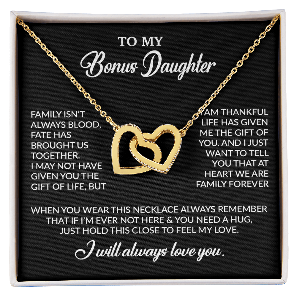 To My Bonus Daughter Necklace, Gift for Bonus Daughter, Step Daughter Birthday 2_10_Black
