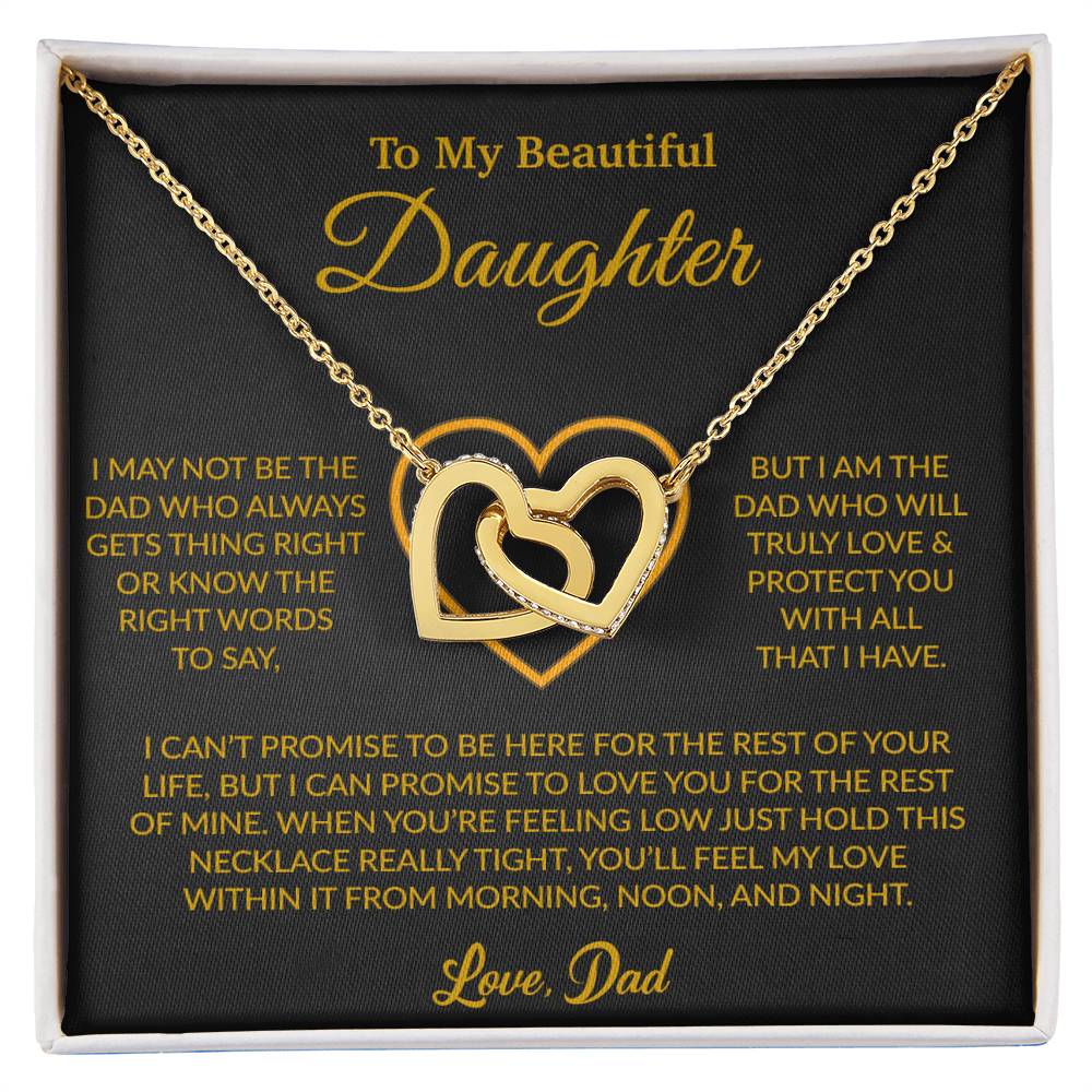 To My Daughter Necklace, Gift for Daughter from Dad, Father Daughter Necklace 16_6_Gold