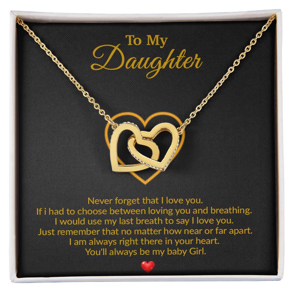 To My Daughter Necklace, Gift for Daughter from Dad, Father Daughter Necklace 11_8_Gold