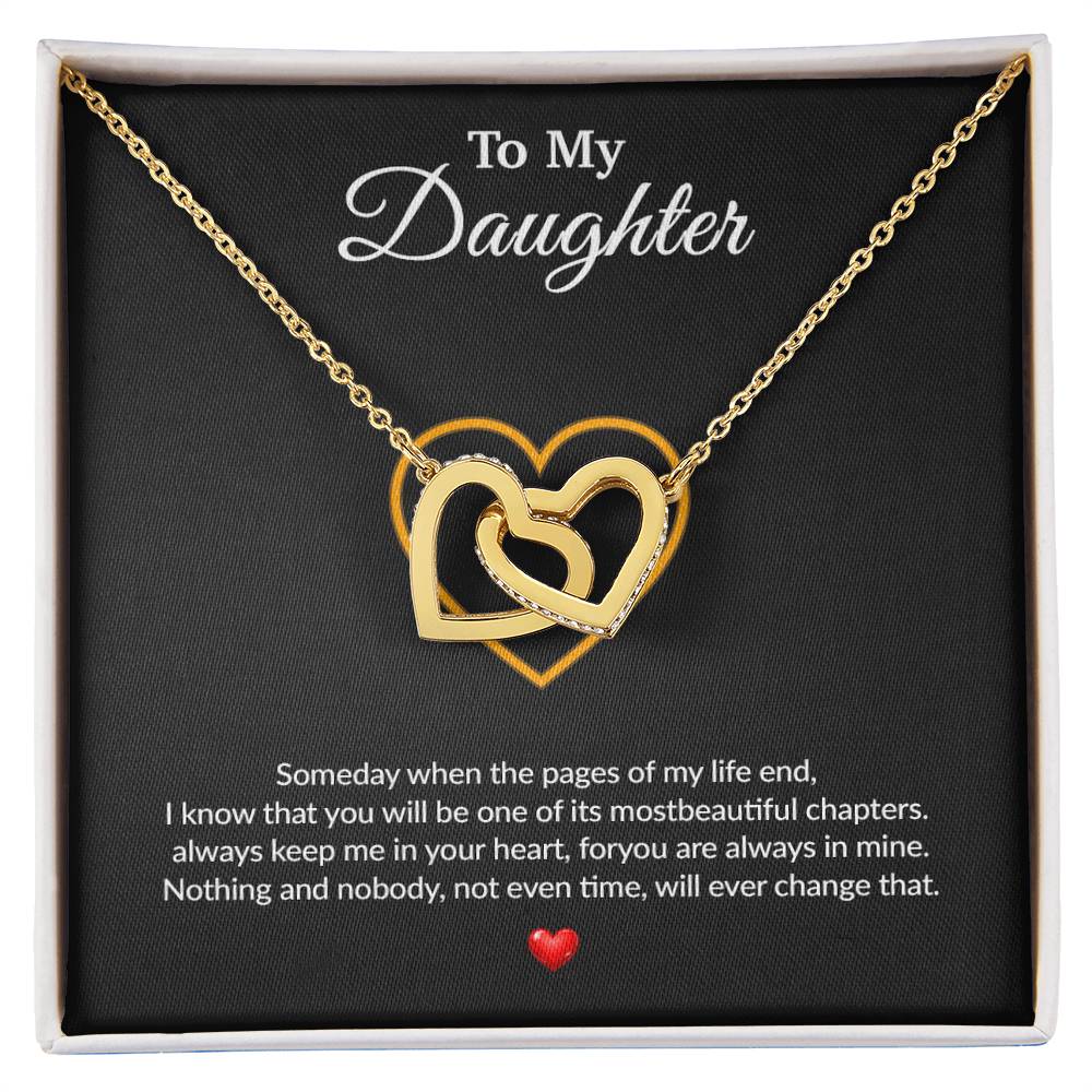 To My Daughter Necklace, Gift for Daughter from Dad, Father Daughter Necklace 14_8_Black