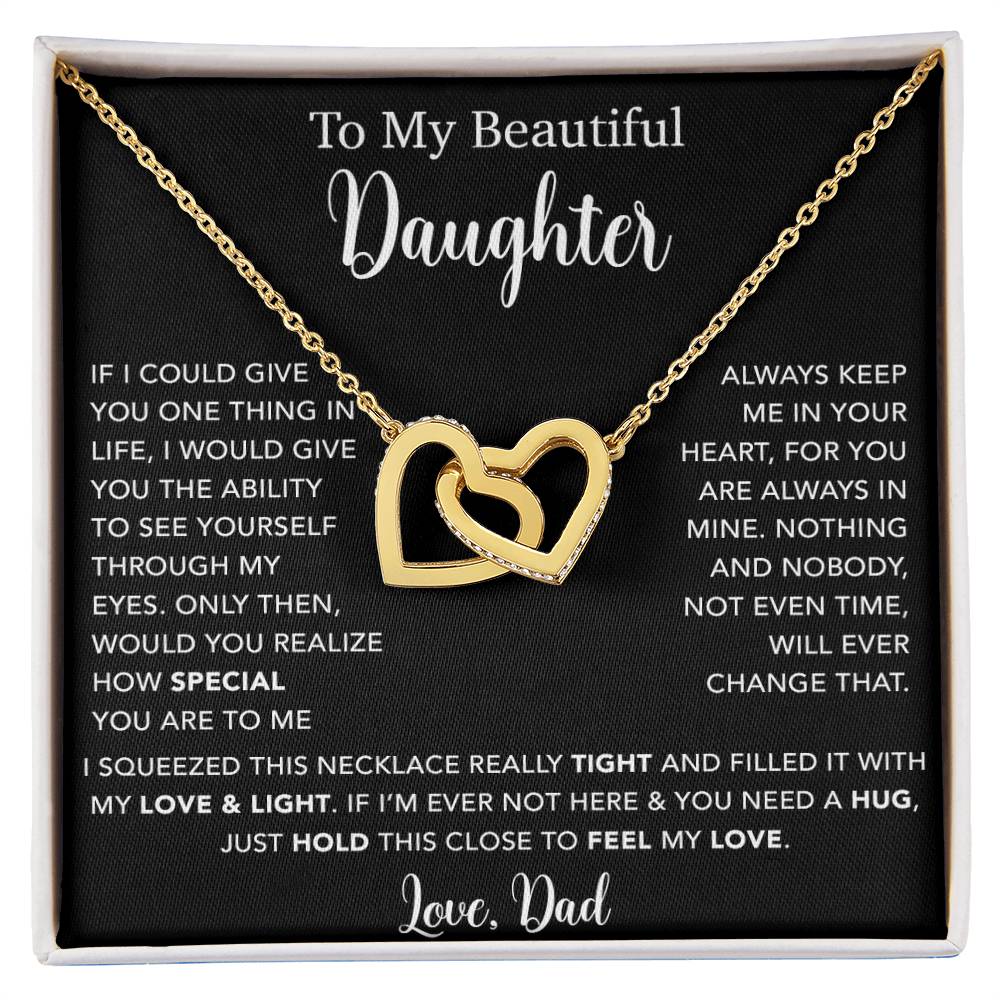 To My Daughter Necklace, Gift for Daughter from Dad, Father Daughter Necklace  4_5_Black
