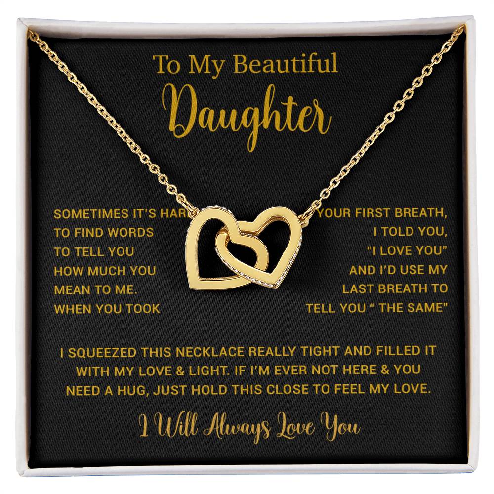 To My Daughter Necklace, Gift for Daughter from Dad, Father Daughter Necklace  11_5_Gold