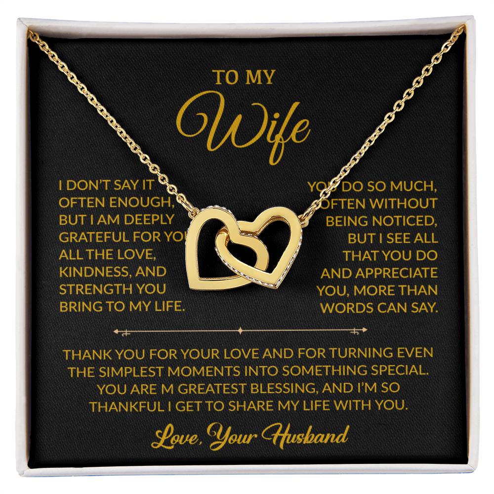 To My Wife Necklace, Gift For Wife, Anniversary Gift For Wife, Necklace For Wife 2_9_Gold