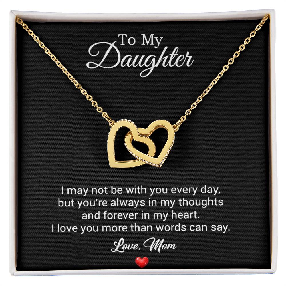 To My Daughter Necklace, Gift For Daughter From Mom, Daughter Mother Necklace 3_8_Black