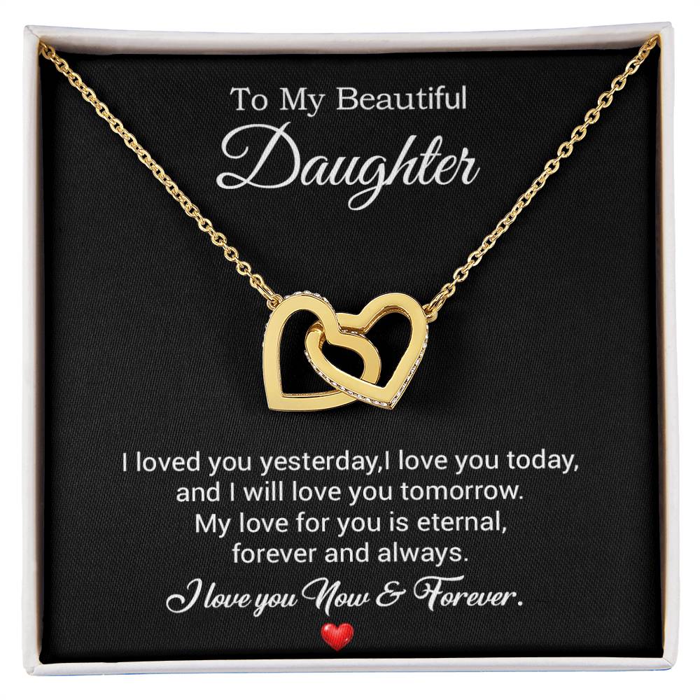 To My Daughter Necklace, Gift For Daughter From Dad, Daughter Father Necklace 30_7_Black