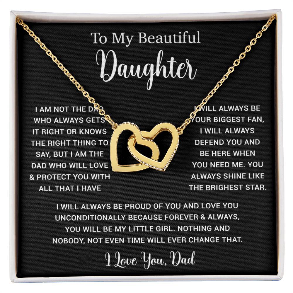 To My Daughter Necklace, Gift for Daughter from Dad, Father Daughter Necklace  6_5_Black
