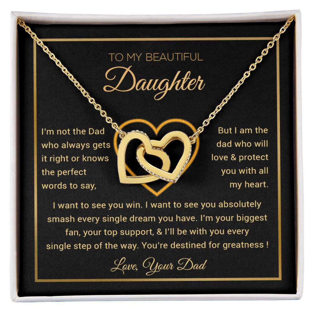 To My Daughter Necklace, Gift for Daughter from Dad, Father Daughter Necklace 9_6_Gold