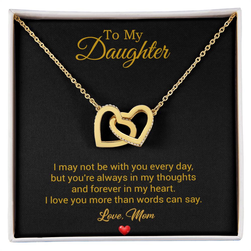 To My Daughter Necklace, Gift For Daughter From Mom, Daughter Mother Necklace 3_8_Gold