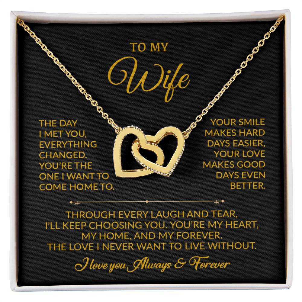 To My Wife Necklace, Gift For Wife, Anniversary Gift For Wife, Necklace For Wife 6_8_Gold