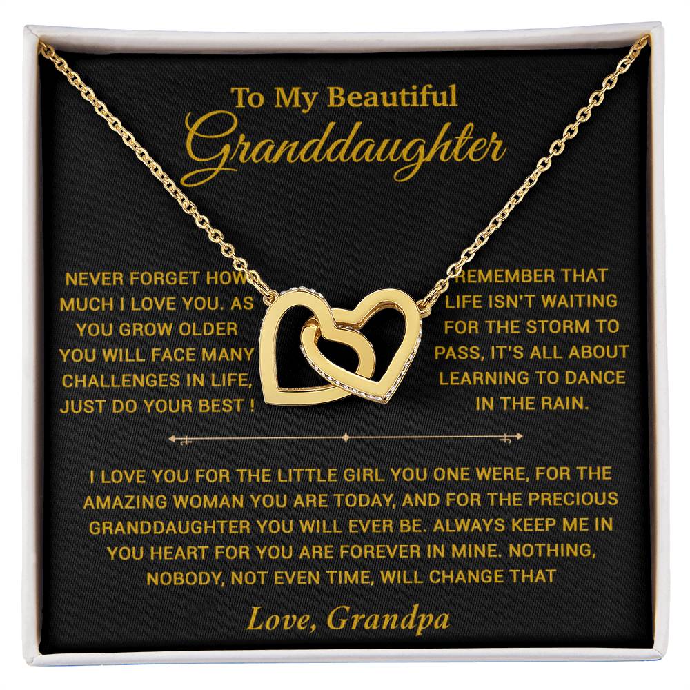 To My Granddaughter Necklace, Birthday Gift For Granddaughter, Birthday Gifts 22_7_Gold