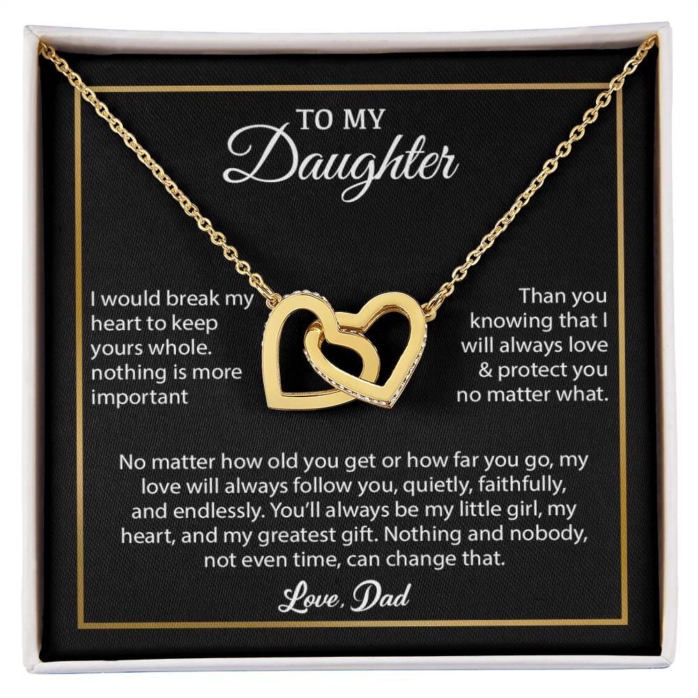 To My Daughter Necklace, Gift for Daughter from Dad, Father Daughter Necklace 4_6_Black