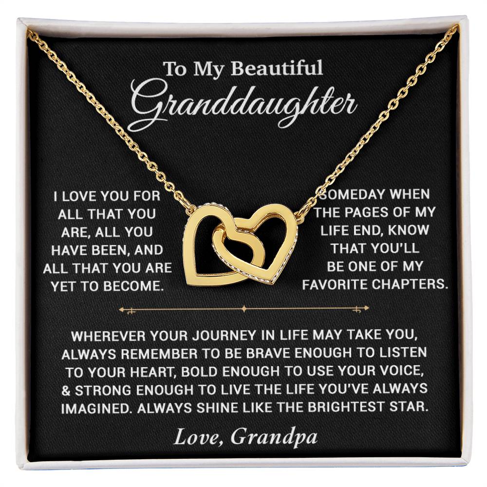 To My Granddaughter Necklace, Birthday Gift For Granddaughter, Birthday Gifts 12_6_Black