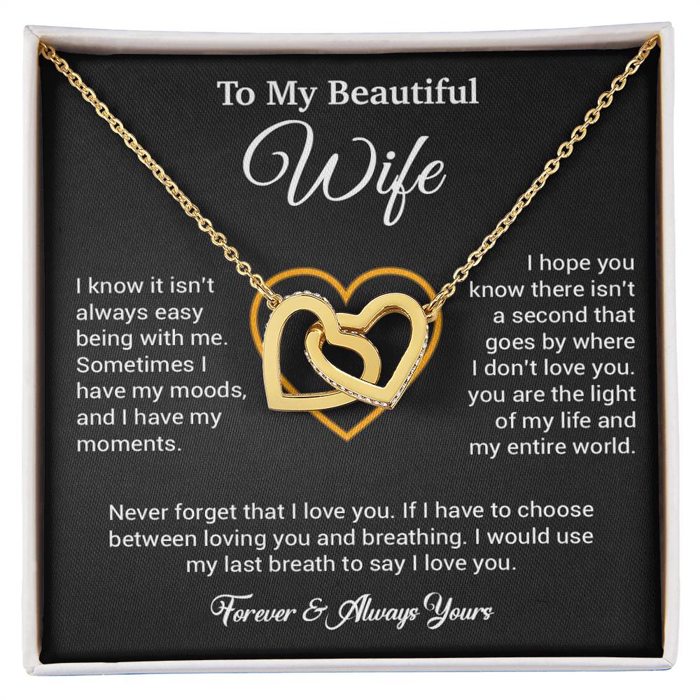 To My Wife Necklace, Gift For Wife, Anniversary Gift For Wife, Necklace For Wife 25_5_Black