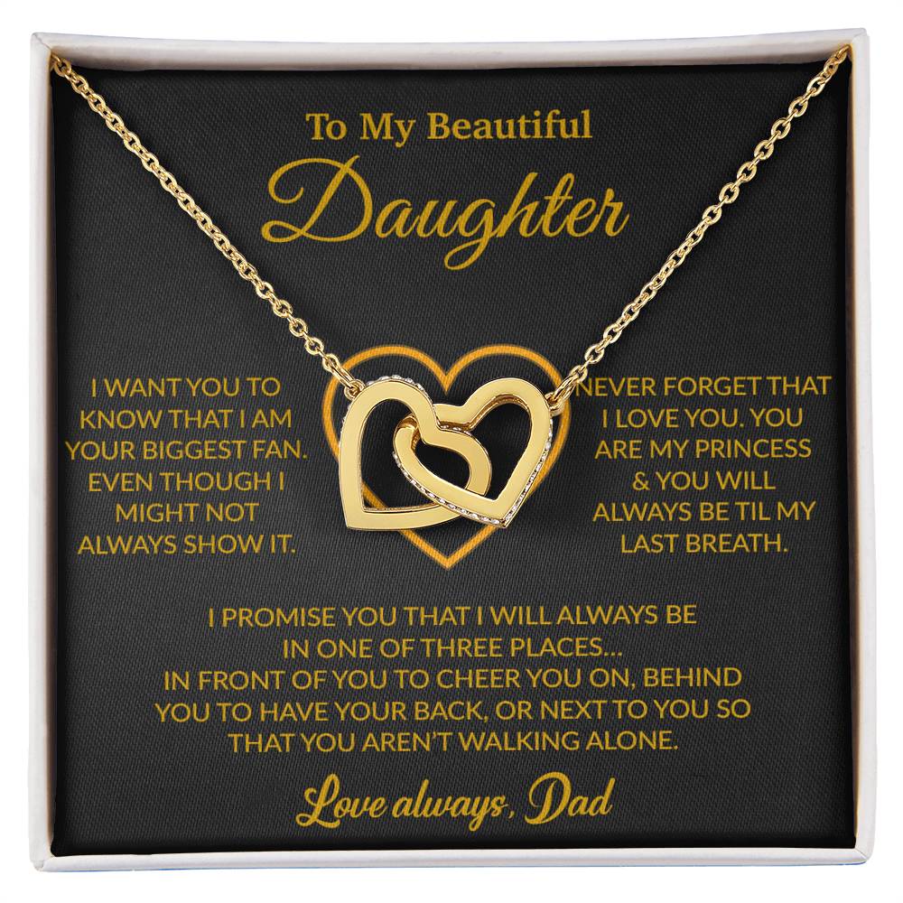 To My Daughter Necklace, Gift for Daughter from Dad, Father Daughter Necklace 17_6_Gold
