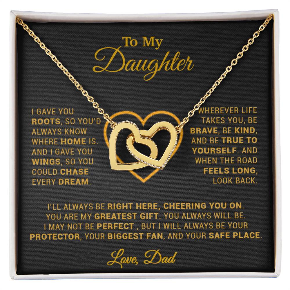 To My Daughter Necklace, Gift for Daughter from Dad, Father Daughter Necklace 18_3_Gold