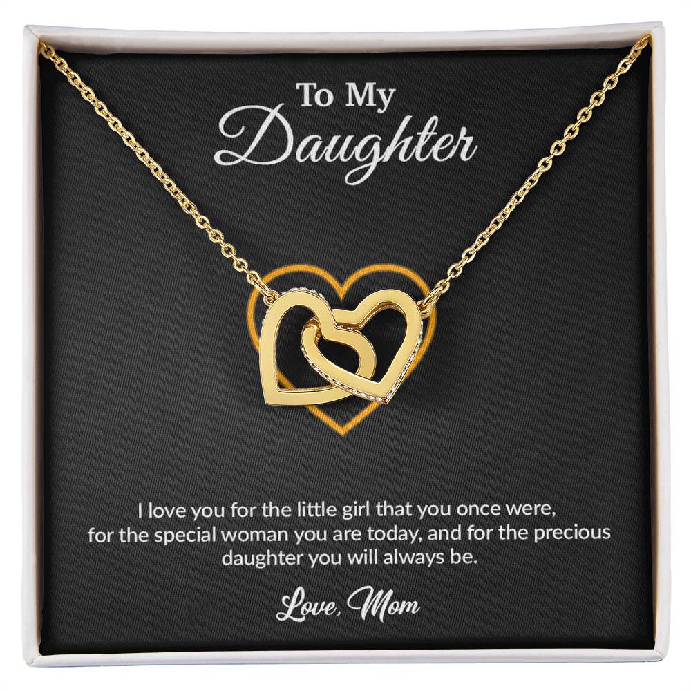 To My Daughter Necklace, Gift for Daughter from Mom, Mother Daughter Necklace 11_8_Black