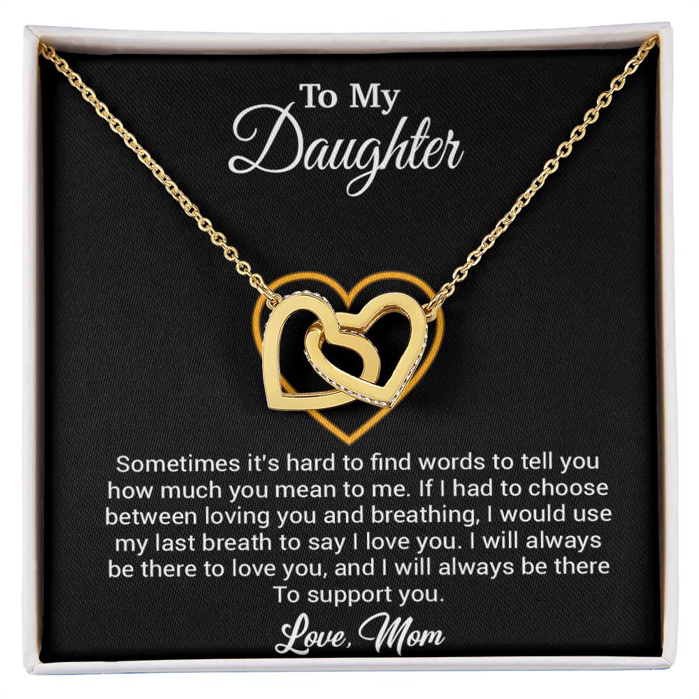 To My Daughter Necklace, Gift for Daughter from mom, Daughter mother Necklace 31_3_Black