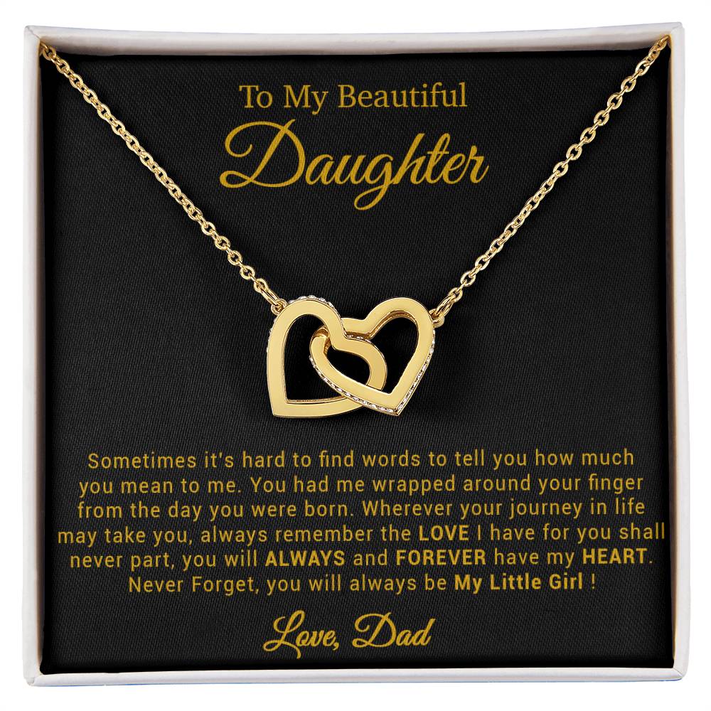 To My Daughter Necklace, Gift for Daughter from Dad, Father Daughter Necklace 21_4_Gold