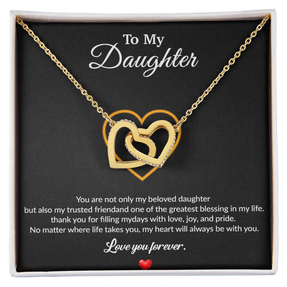 To My Daughter Necklace, Gift for Daughter from Dad, Father Daughter Necklace 13_8_Black