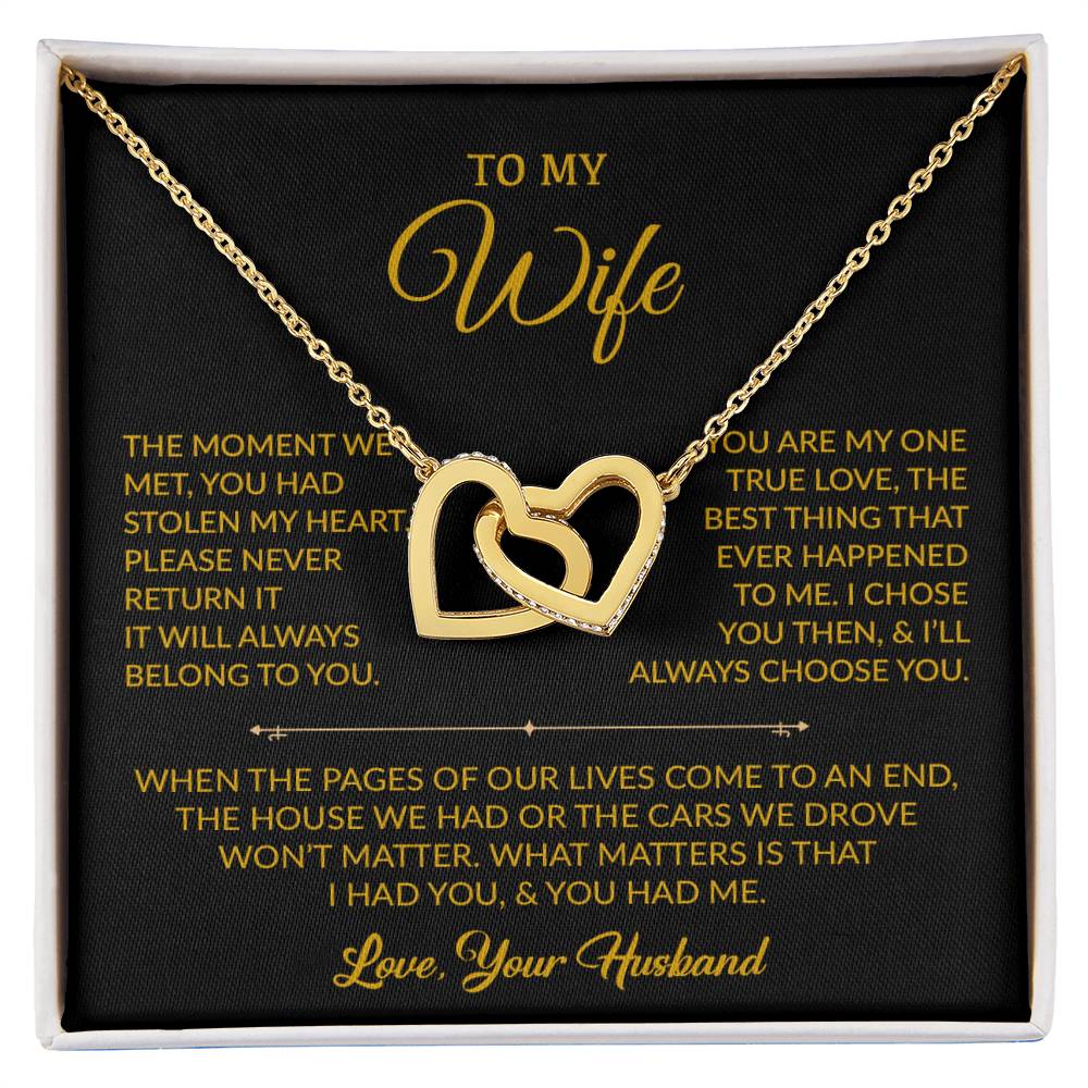 To My Wife Necklace, Gift For Wife, Anniversary Gift For Wife, Necklace For Wife 1_9_Gold