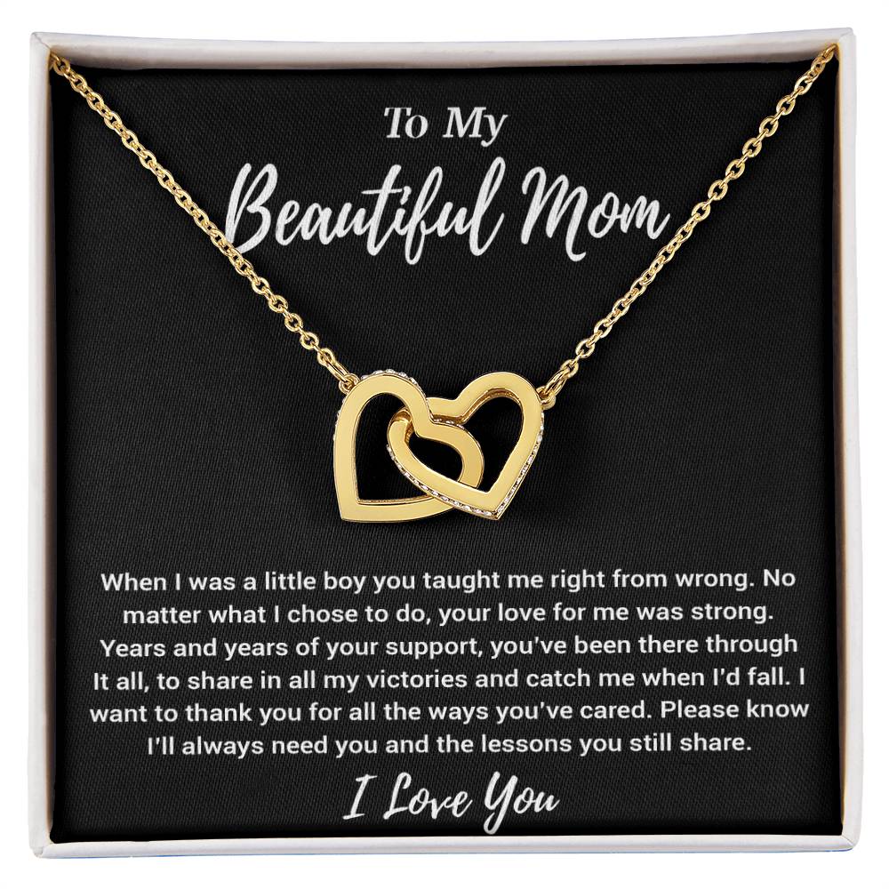 To My Beautiful Mom Necklace Mom Birthday Gift Mother's Day Gift Necklace