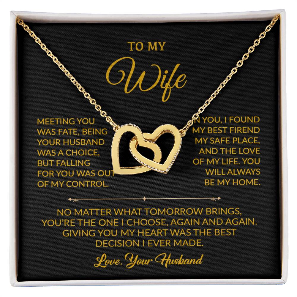 To My Wife Necklace, Gift For Wife, Anniversary Gift For Wife, Necklace For Wife 22_8_Gold