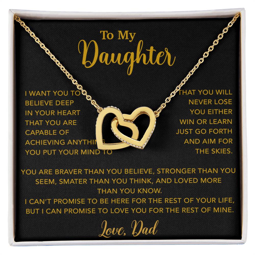 To My Daughter Necklace, Gift for Daughter from Dad, Father Daughter Necklace 18_5_Gold