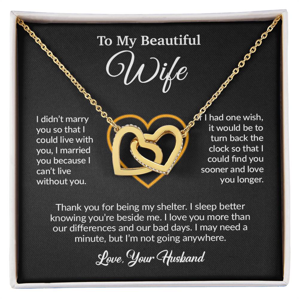 To My Wife Necklace, Gift For Wife, Anniversary Gift For Wife, Necklace For Wife 13_6_Black