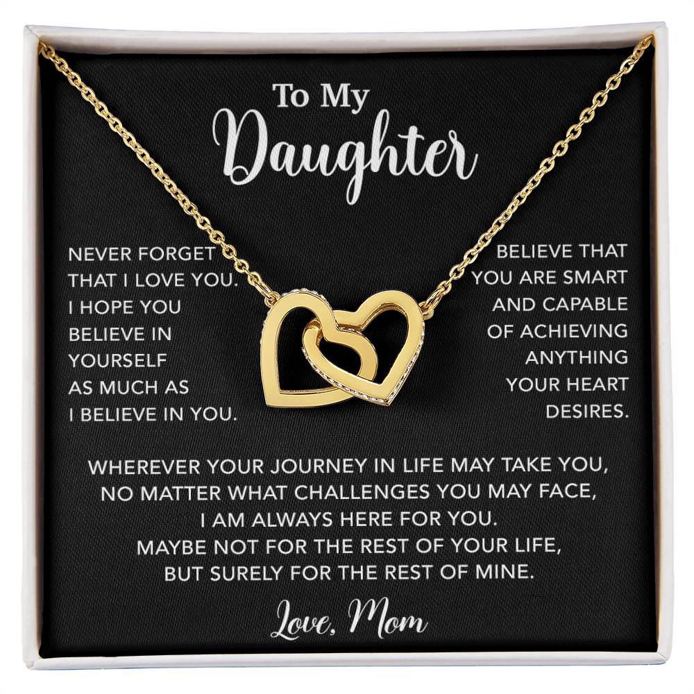 To My Daughter Necklace, Gift for Daughter from Mom, Mother Daughter Necklace 18_5_Black