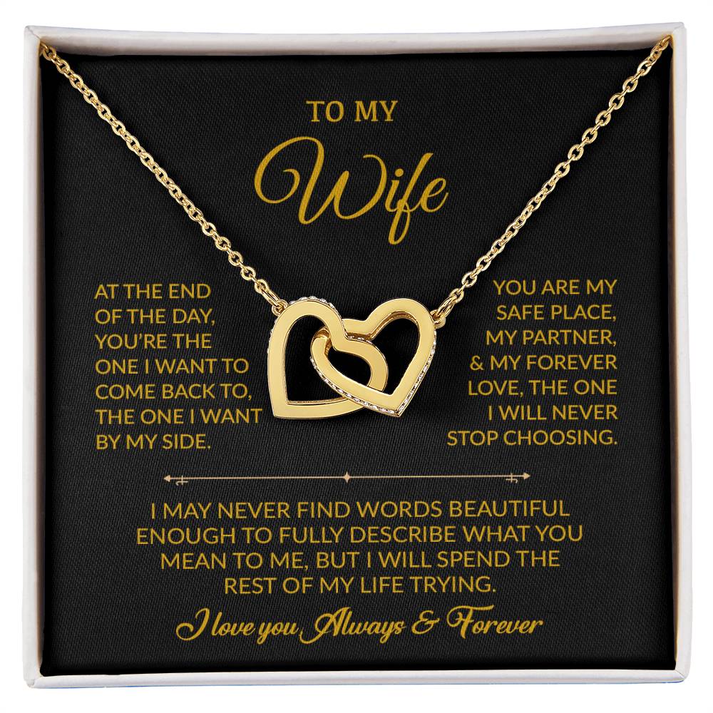 To My Wife Necklace, Gift For Wife, Anniversary Gift For Wife, Necklace For Wife 24_8_Gold