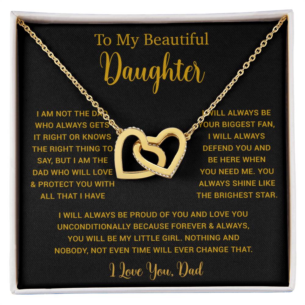 To My Daughter Necklace, Gift for Daughter from Dad, Father Daughter Necklace  6_5_Gold