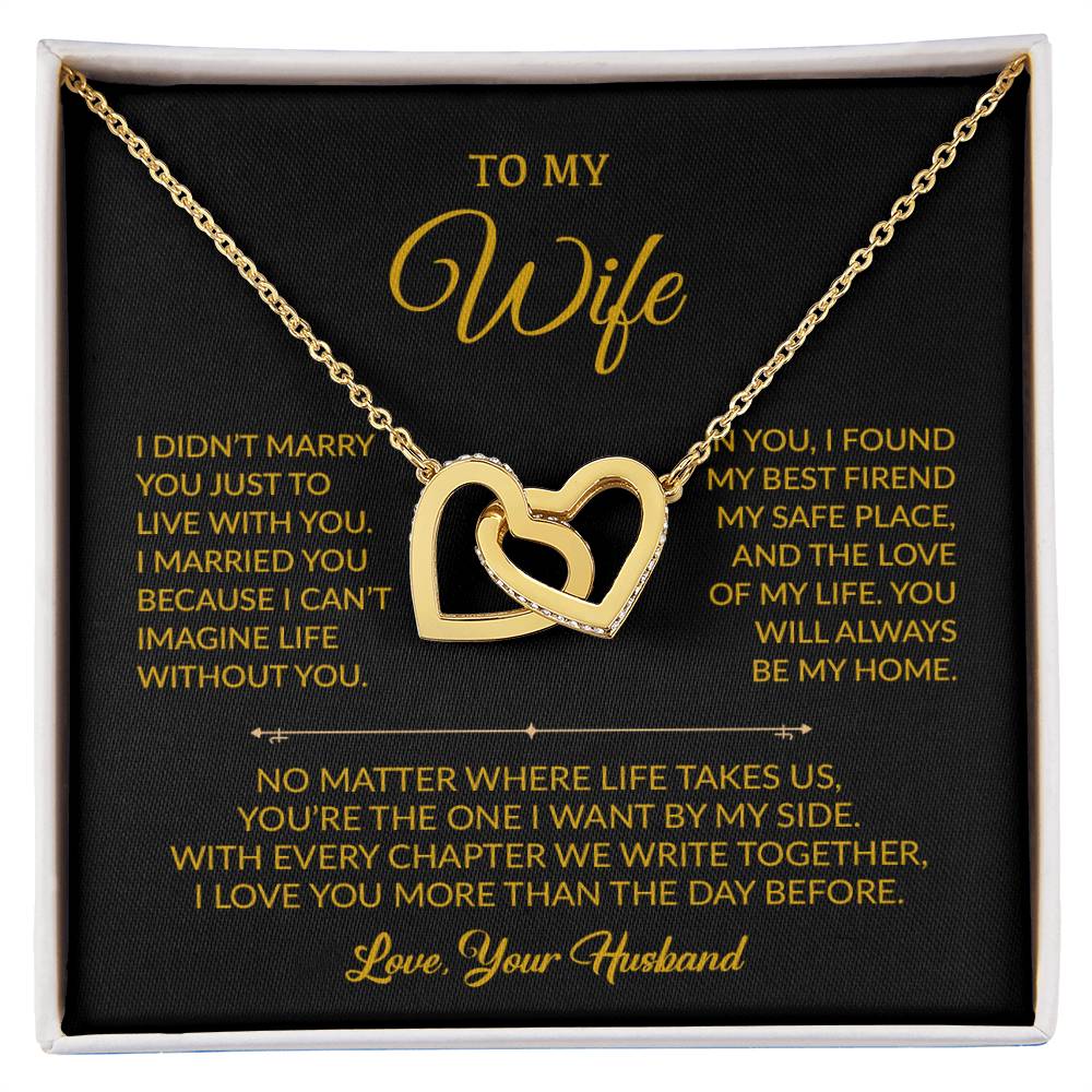 To My Wife Necklace, Gift For Wife, Anniversary Gift For Wife, Necklace For Wife 21_8_Gold