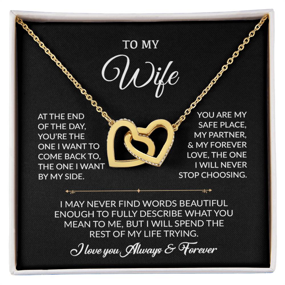 To My Wife Necklace, Gift For Wife, Anniversary Gift For Wife, Necklace For Wife 24_8_Black