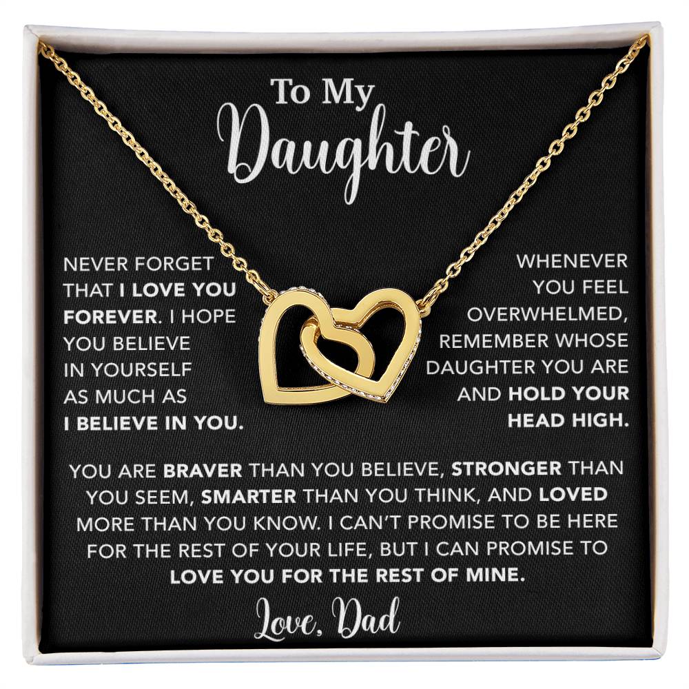 To My Daughter Necklace, Gift for Daughter from Dad, Father Daughter Necklace  9_4_Black